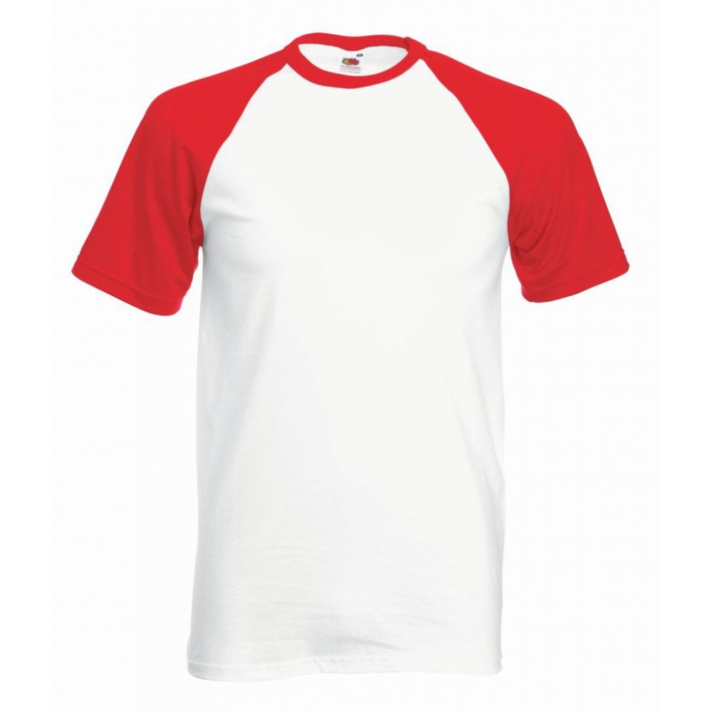 Fruit of the Loom contrast baseball, White/Red, custom printing