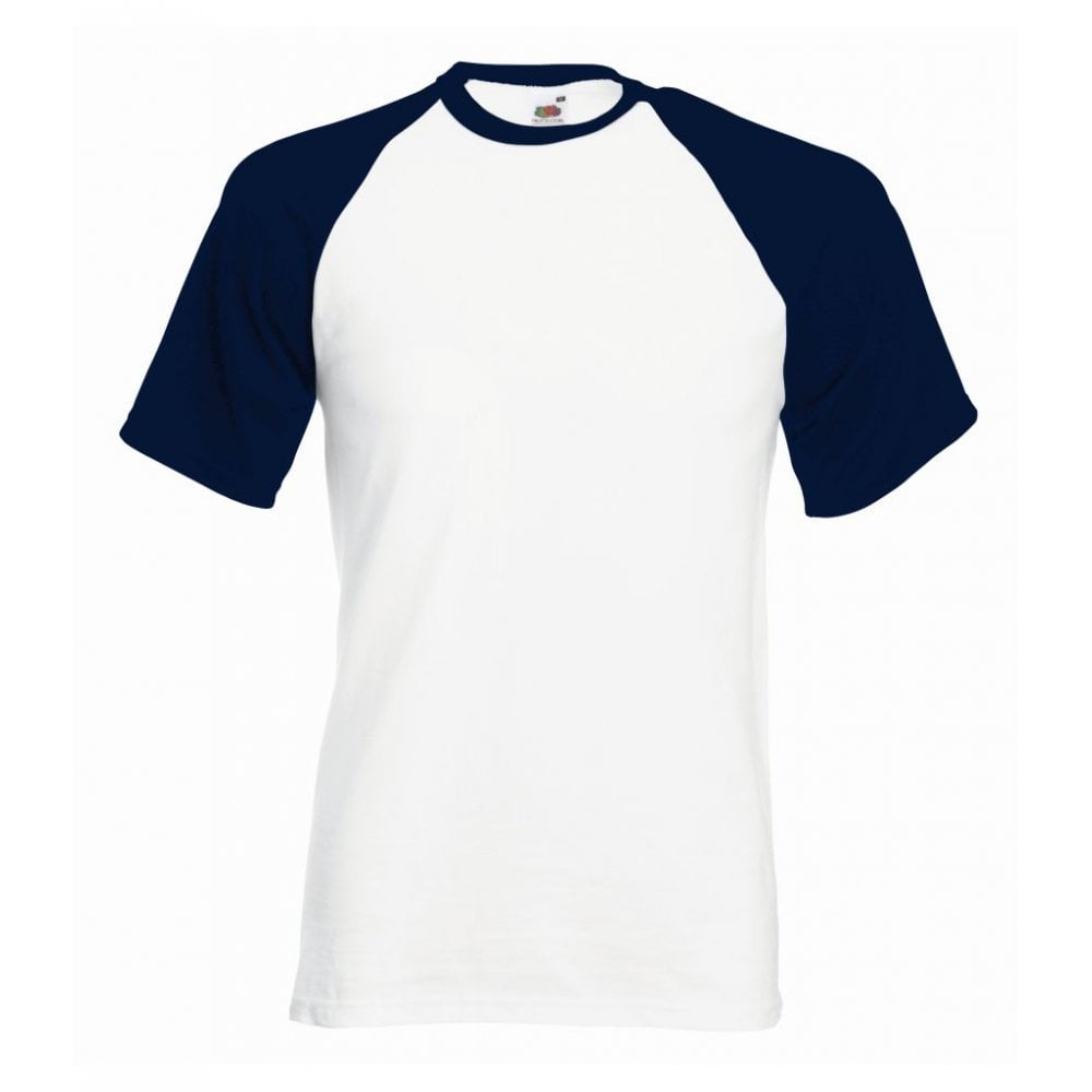Fruit of the Loom contrast baseball, White/Navy, custom printing