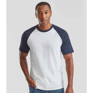 Fruit of the Loom contrast baseball, White/Navy, custom printing