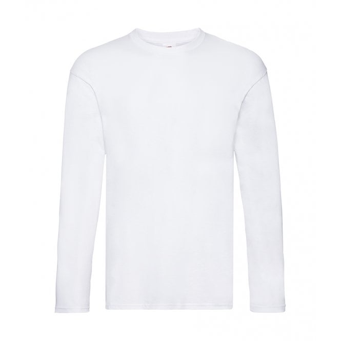 Fruit of the Loom Original Long Sleeve, white, for custom printing, workwear printing, personalised workwear.