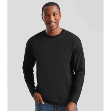 Fruit of the Loom Original Long Sleeve, black, for custom printing, workwear printing, personalised workwear.