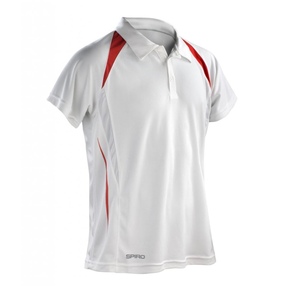 Spiro Team Spirit Polo Shirt, White/Red, Custom Print