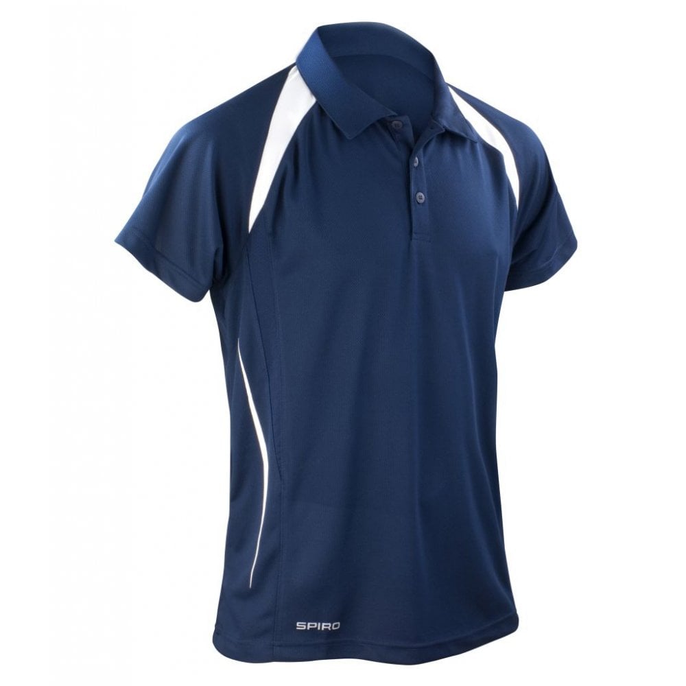 Spiro Team Spirit Polo Shirt, Navy/White, Custom Print