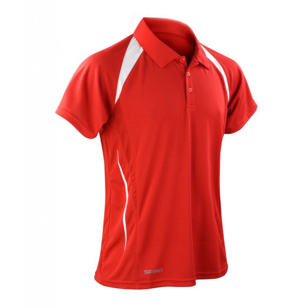 Spiro Team Spirit Polo Shirt, Red/White, Custom Print